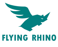 Flying rhino logo